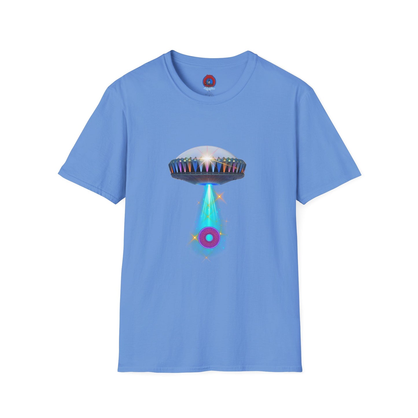 Classic Donut Tee - Unisex Soft-Style - "Donuts now Served on the Mothership" - series 1.0  - variant 6  - tractor-beamed donut