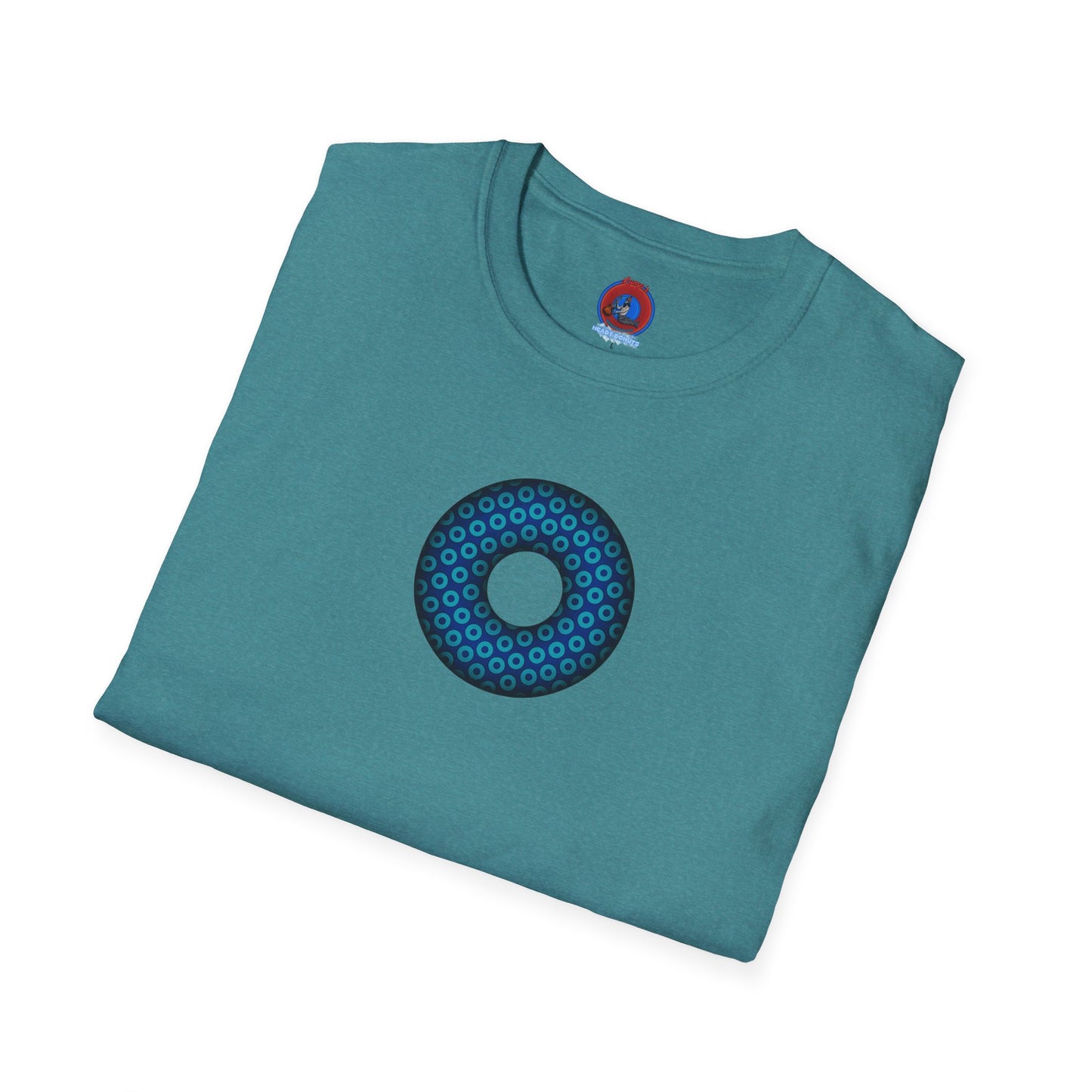Plain Donuts/Unisex Soft-Style - "Plain Paradoxical Grided Donuts" - light blue/dark blue donuts