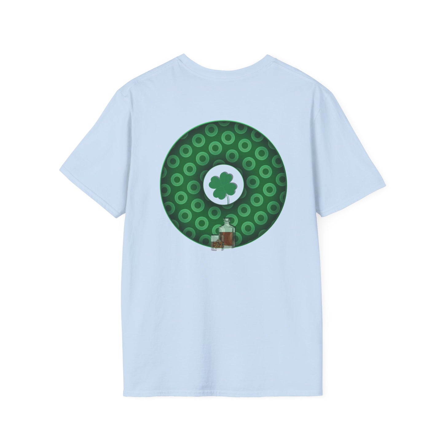 Classic Donut Tee - Unisex Soft-Style - "Patron Saint of Donuts" - St. Patrick's Day Donut - w/whiskey - holiday edition - variant 2