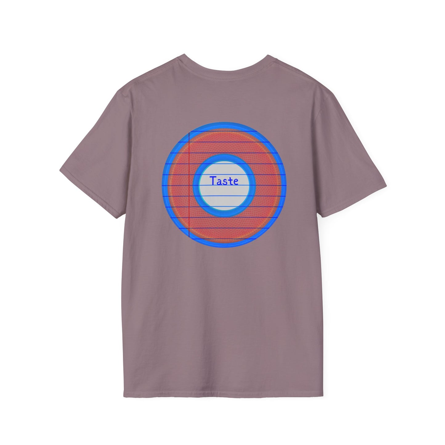 Classic Donut Tee - Unisex Soft-Style - "That's 1 Tasty Donut" - series 1.0  - variant 1 - red donut w/blue ink