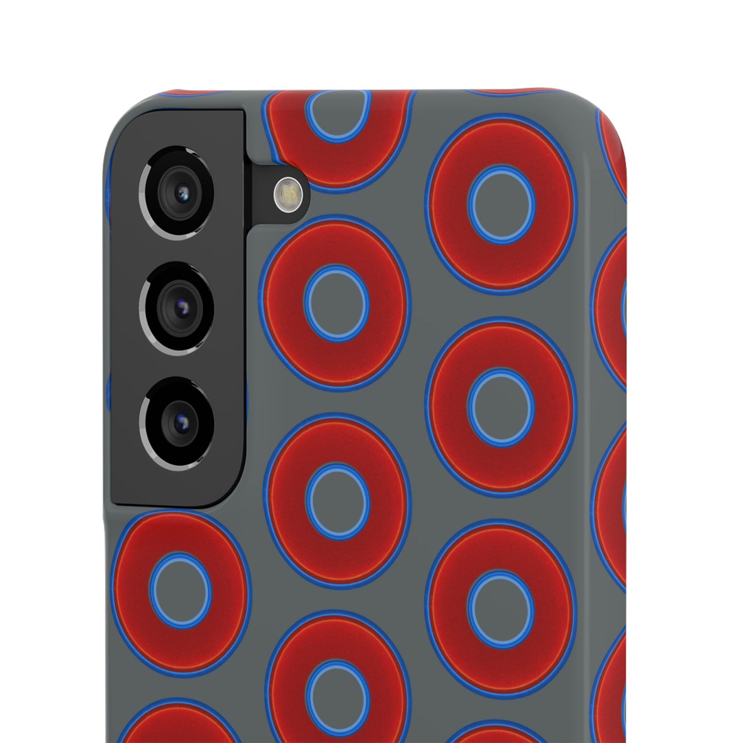 Lumpy Donut Snap Case - red vivid donut print w/dark gray background