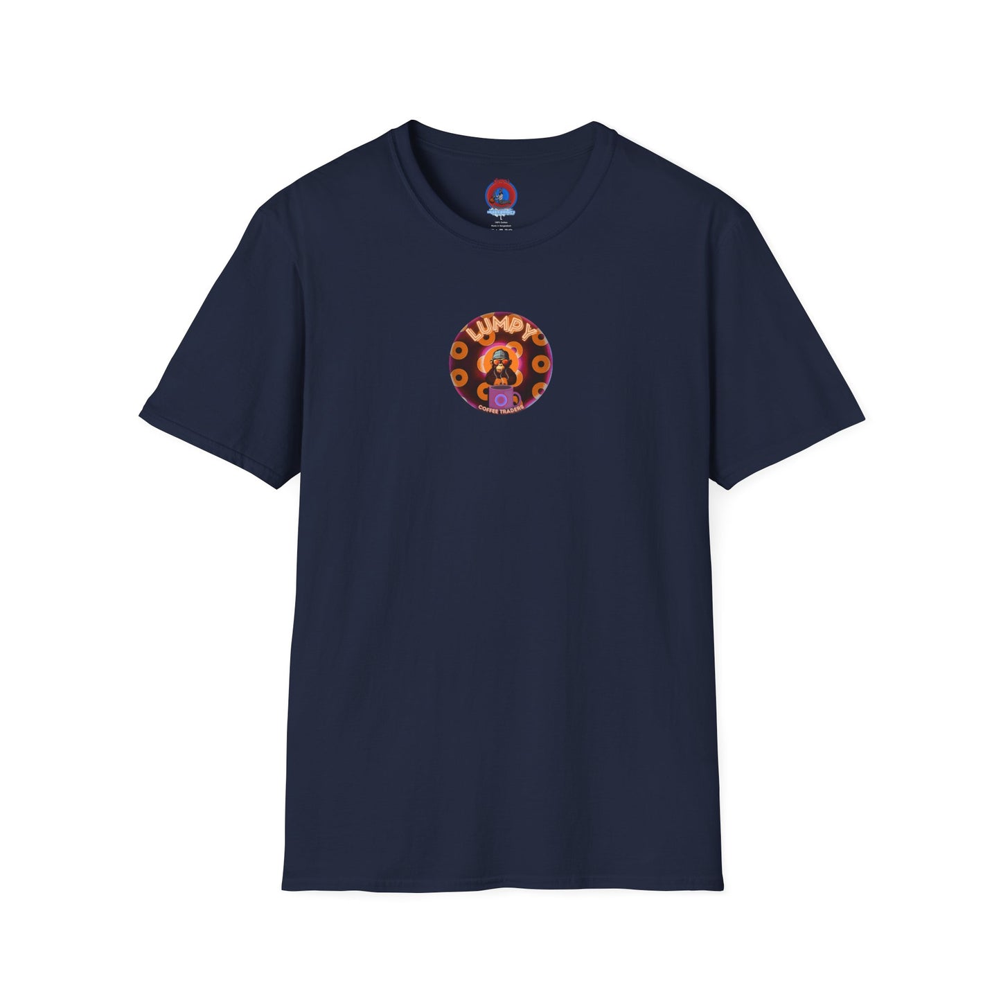 Coffee Traders Tee - Unisex Soft-Style - "Blastoff " - paradoxical donuts - variant 2 - logo front/mothership back
