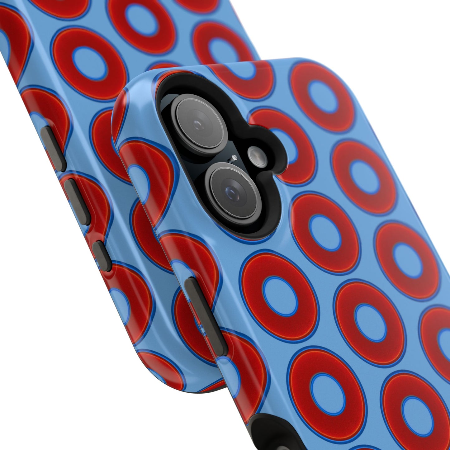 Magnetic Tough Donut Case - red vivid donut print w/light blue background