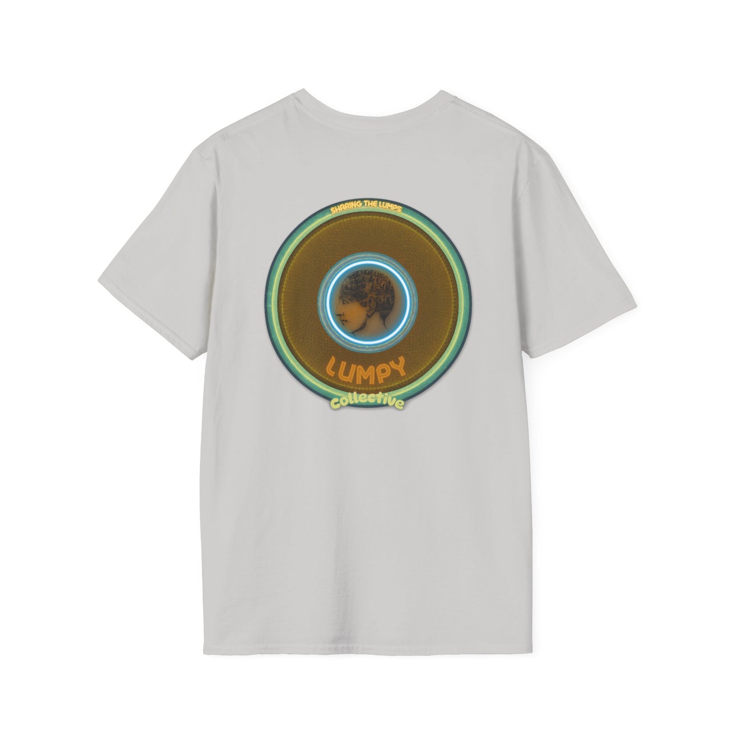 Classic Donut Tee - Unisex Soft-Style - "Lumpy Collective Donut" - bronze/green lumpy donut - variant 5