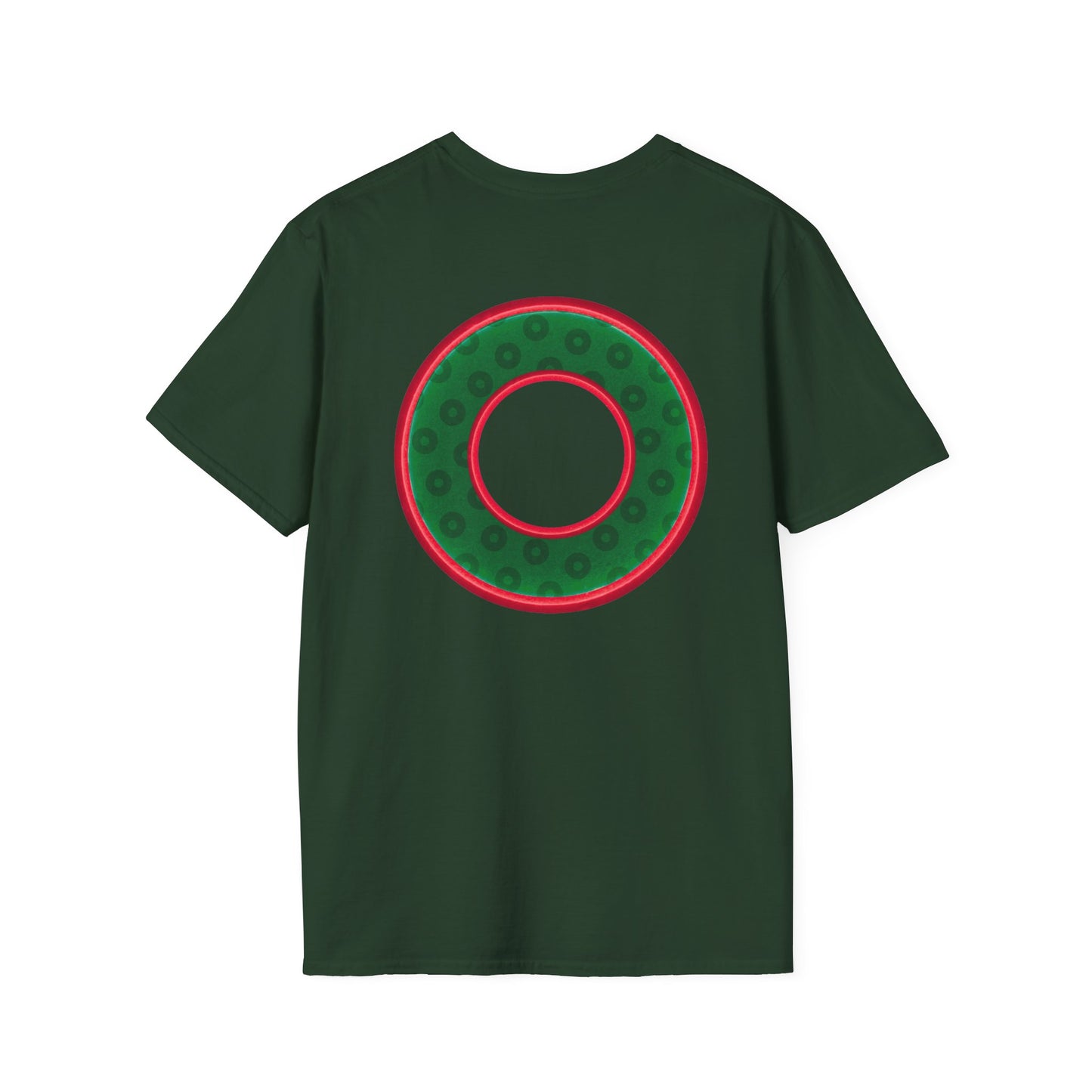Plain Donuts/Unisex Soft-Style - "Plain Wide Mouthed Paradoxical Donuts" - dark green/red donuts