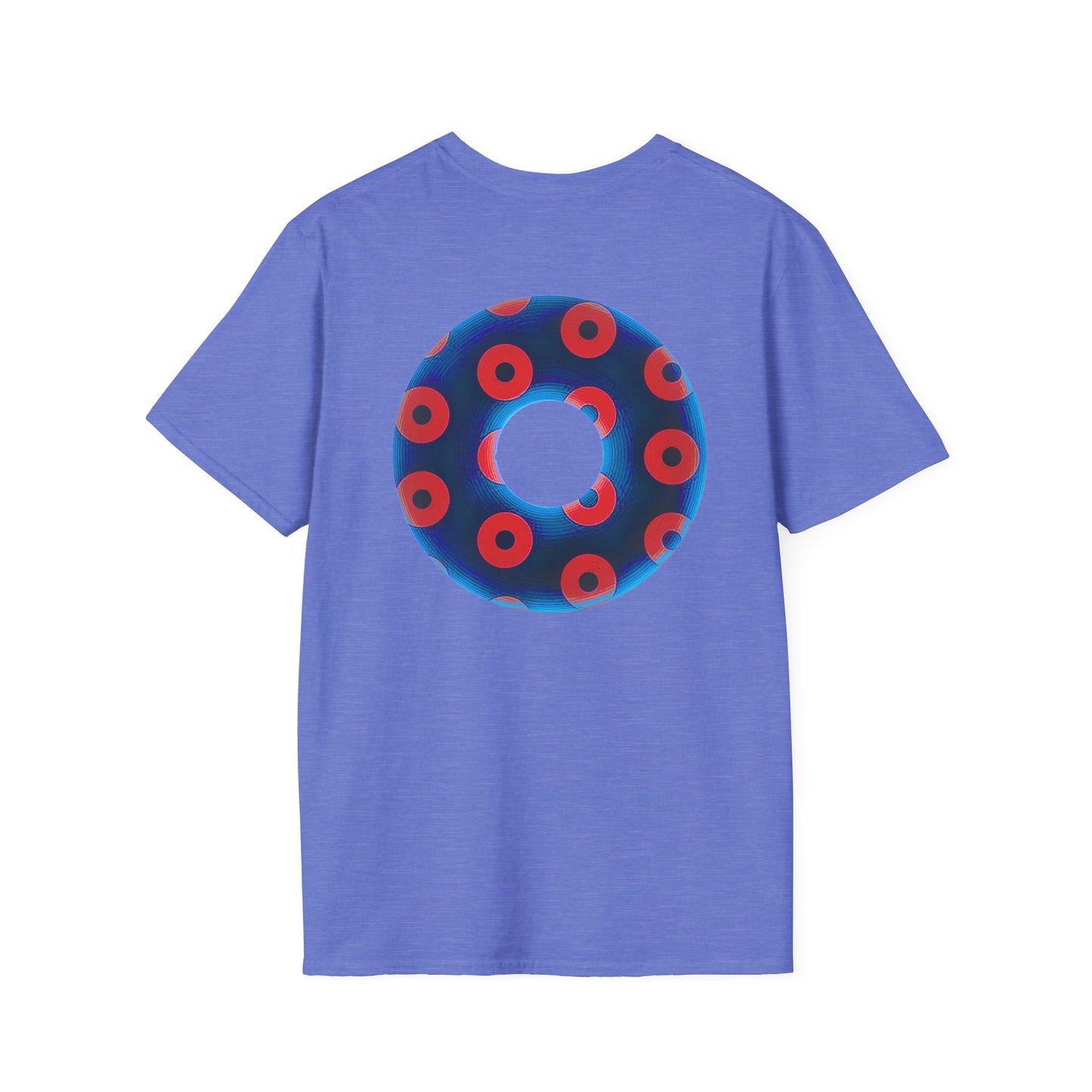 Plain Donuts/Unisex Soft-Style - "Plain Blimpy Paradoxical Donuts" - royal blue/bright red donuts