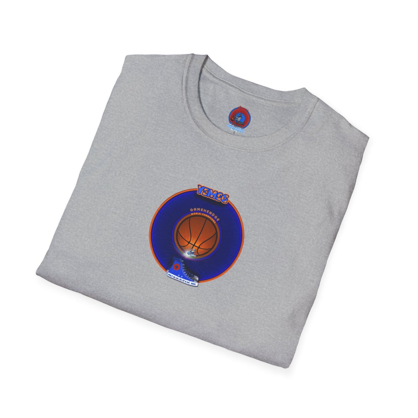 Classic Donut Tee - Unisex Soft-Style - "Diedrich Knickerbocker's Donut" - vivid blue/orange donut - variant 1