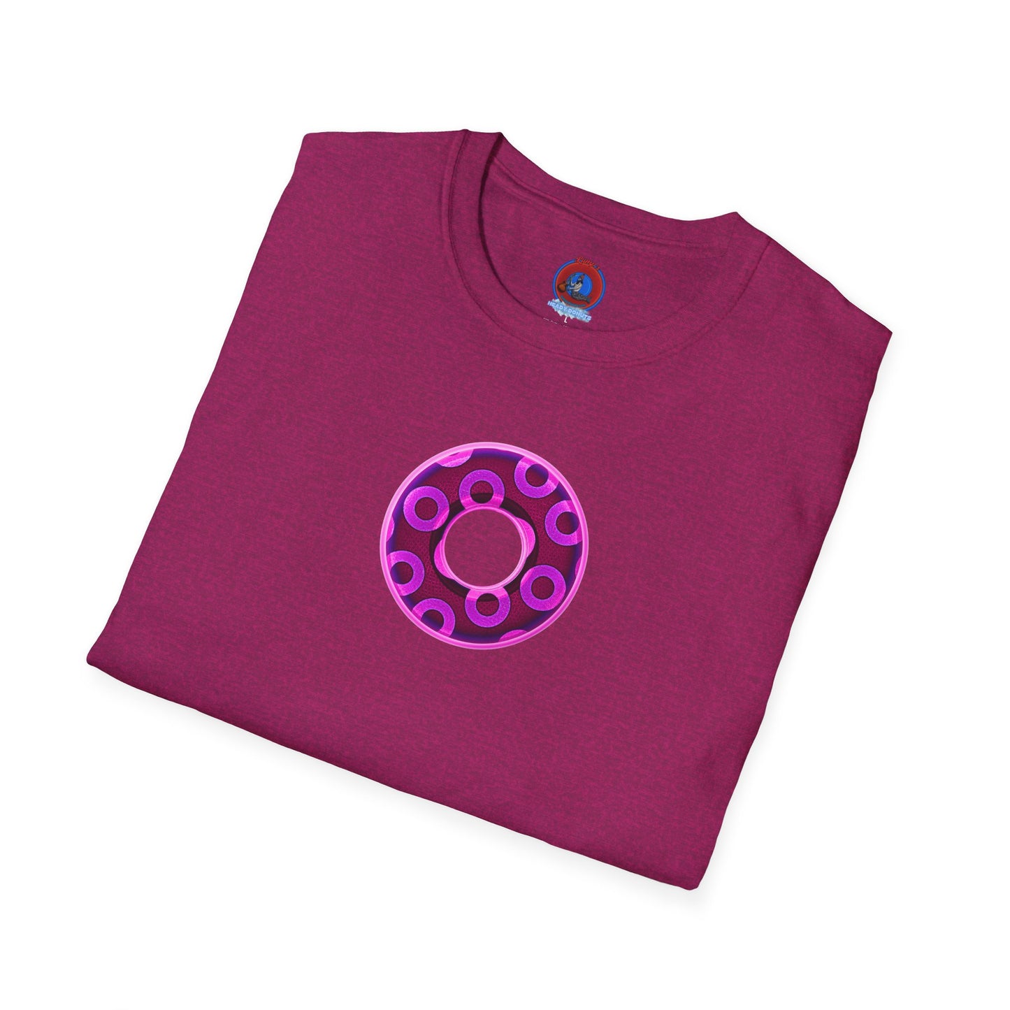 Plain Donuts/Unisex Soft-Style - "Plain Rustic Paradoxical Donuts" - magenta/burgundy donuts