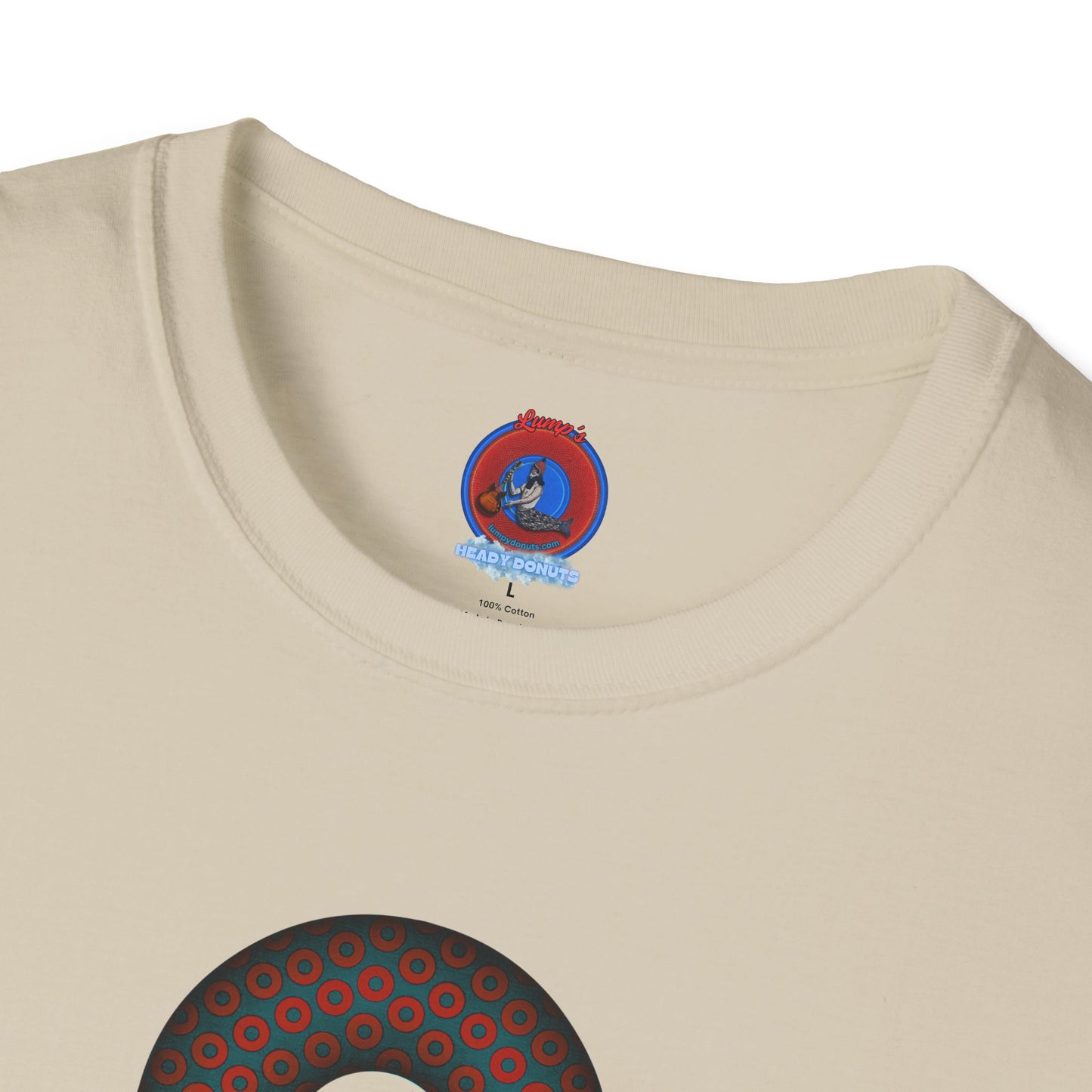 Plain Donuts/Unisex Soft-Style - "Plain Paradoxical Grided Donuts" - red/faded navy donuts