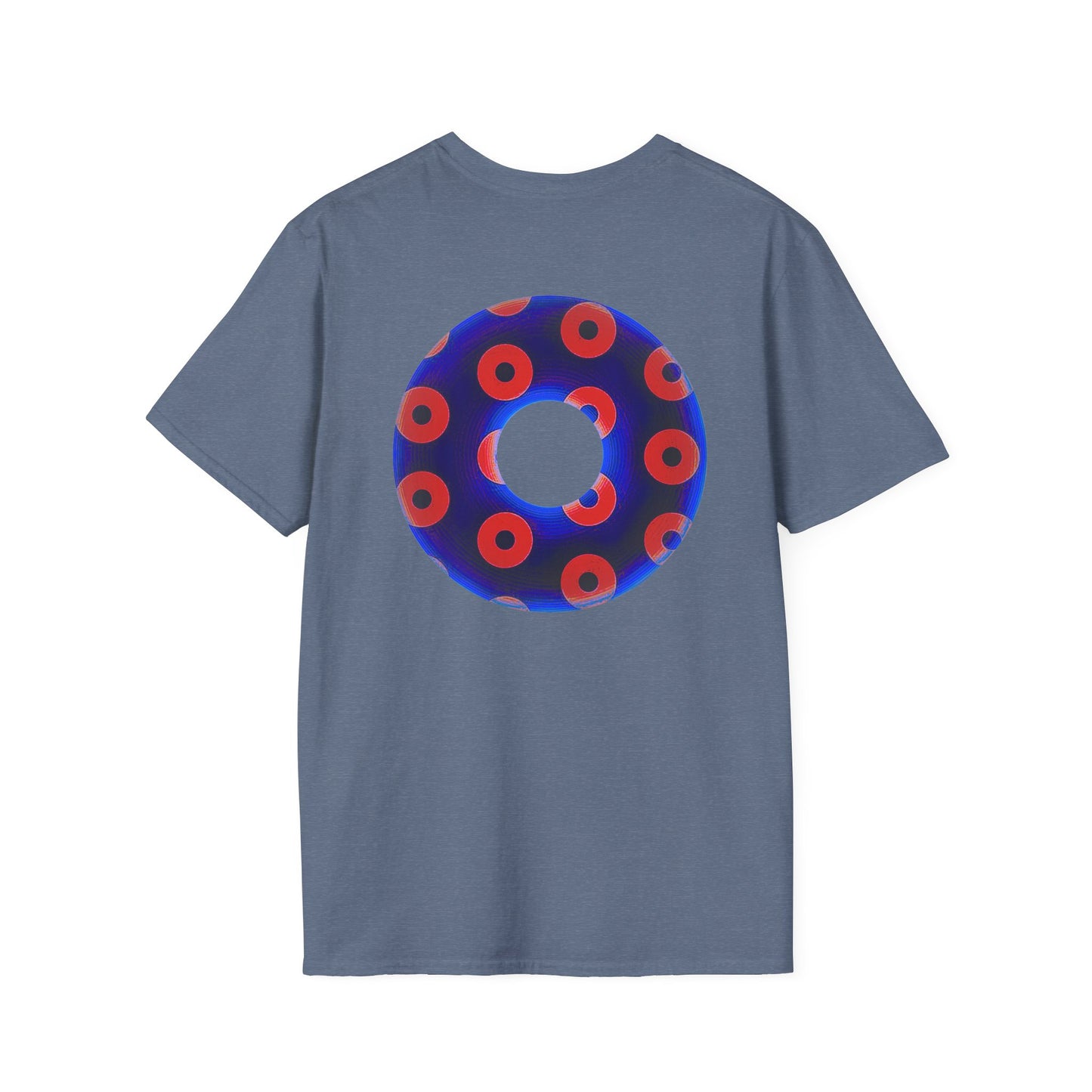 Plain Donuts/Unisex Soft-Style - "Plain Blimpy Paradoxical Donuts" - dark violet blue/bright red donuts
