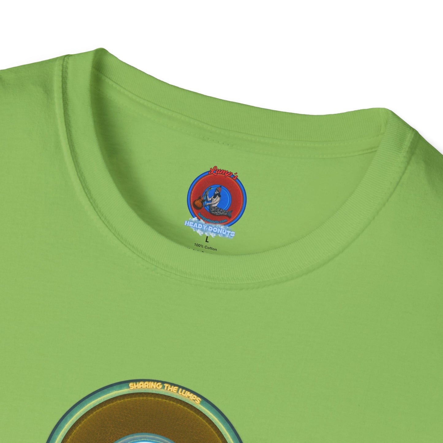 Classic Donut Tee - Unisex Soft-Style - "Lumpy Collective Donut" - bronze/green lumpy donut - variant 5
