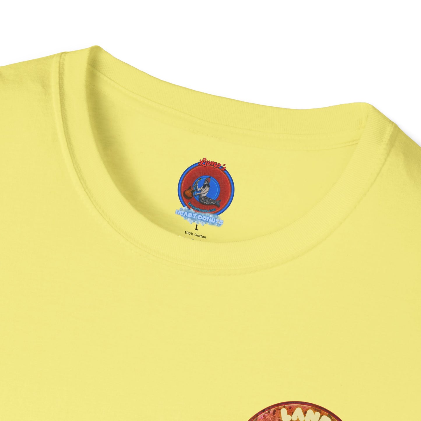 Classic Donut Tee - Unisex Soft-Style - "Donut made with Reforming Dough" - magenta/green donut