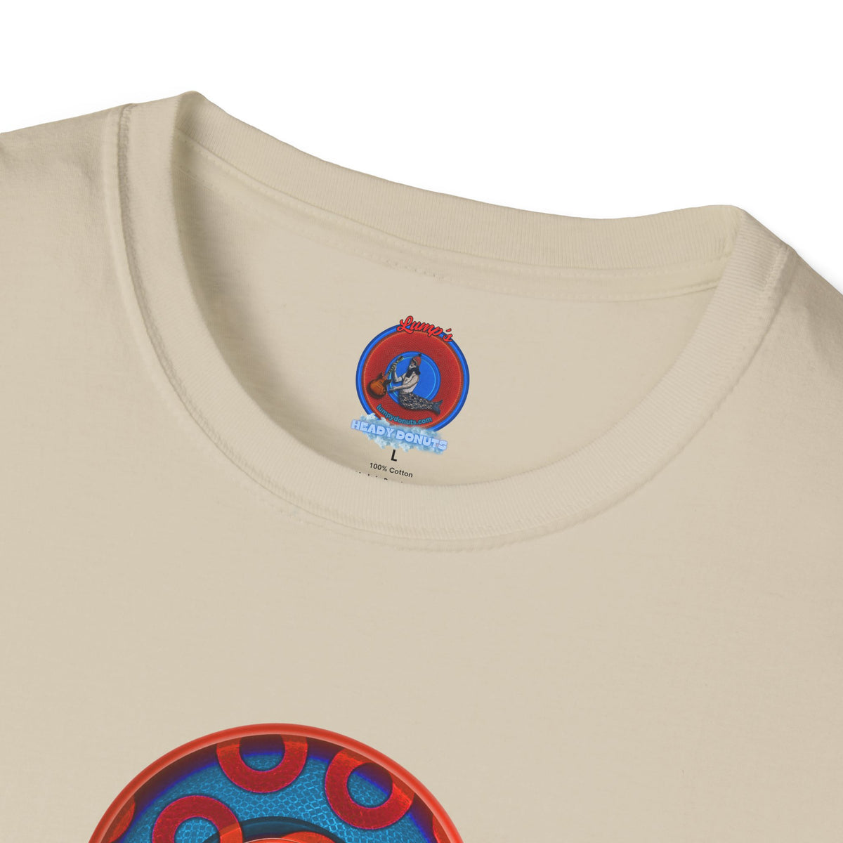 Classic Donut Tee - Unisex Soft-Style - "We All Scream It's ICE Cream" - blue/red rustic paradox donut