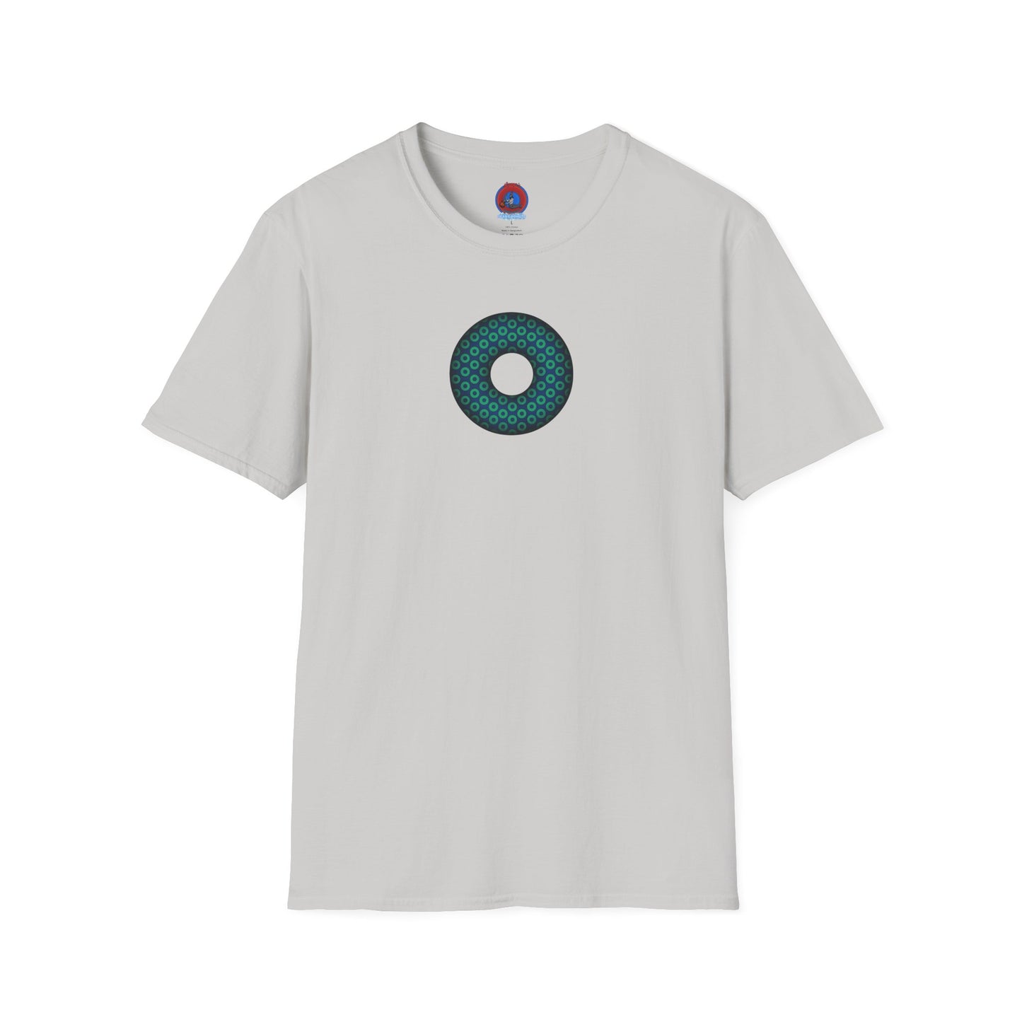 Plain Donuts/Unisex Soft-Style - "Plain Paradoxical Grided Donuts" - dark blue/teal donuts