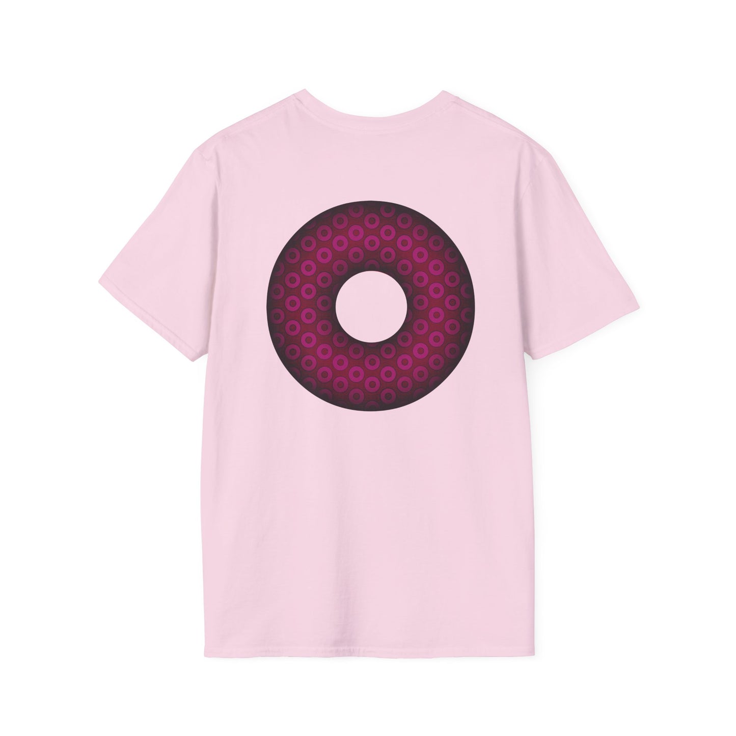 Plain Donuts/Unisex Soft-Style - "Plain Paradoxical Grided Donuts" - dark magenta/burgundy donuts