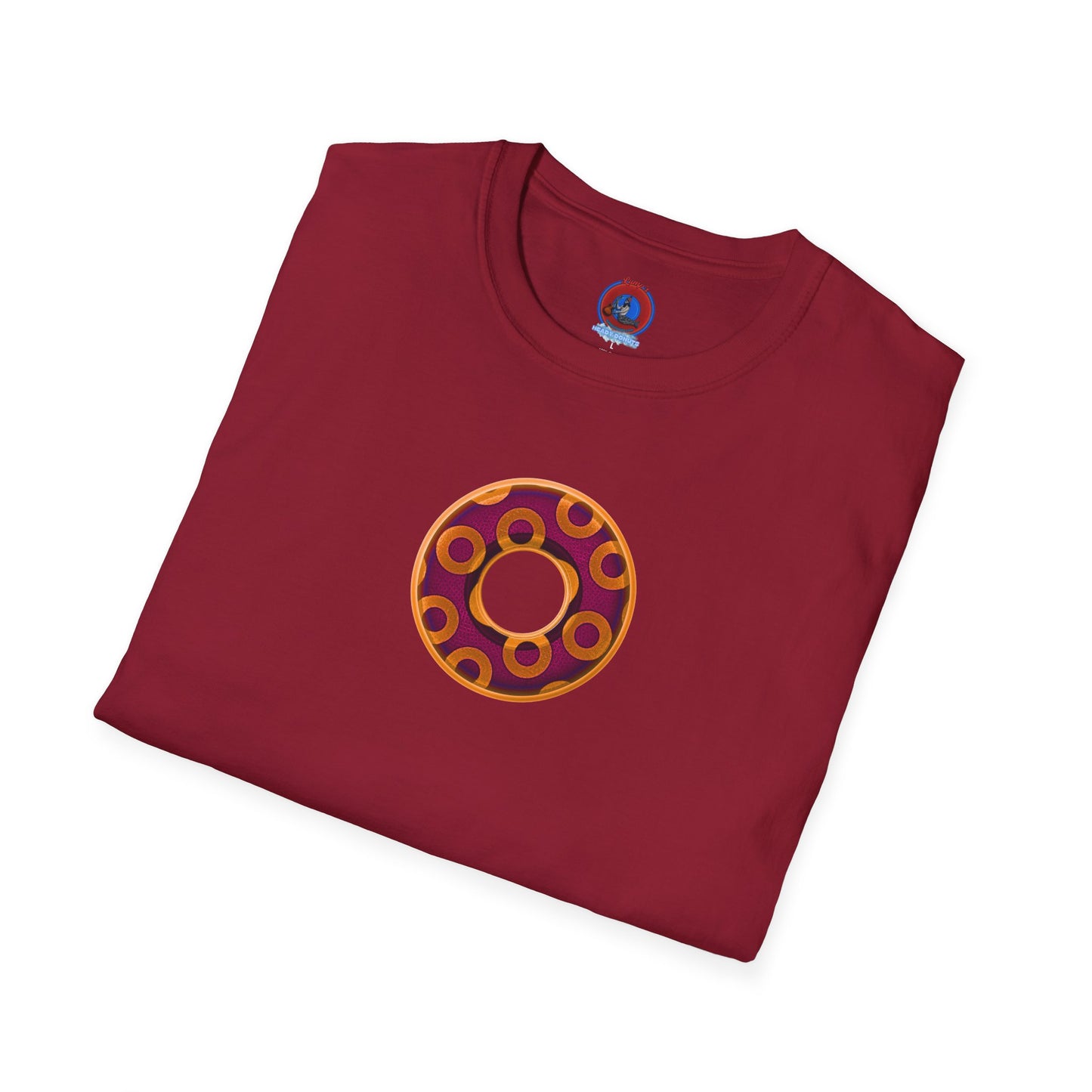 Plain Donuts/Unisex Soft-Style - "Plain Rustic Paradoxical Donuts" - orange/burgundy donuts