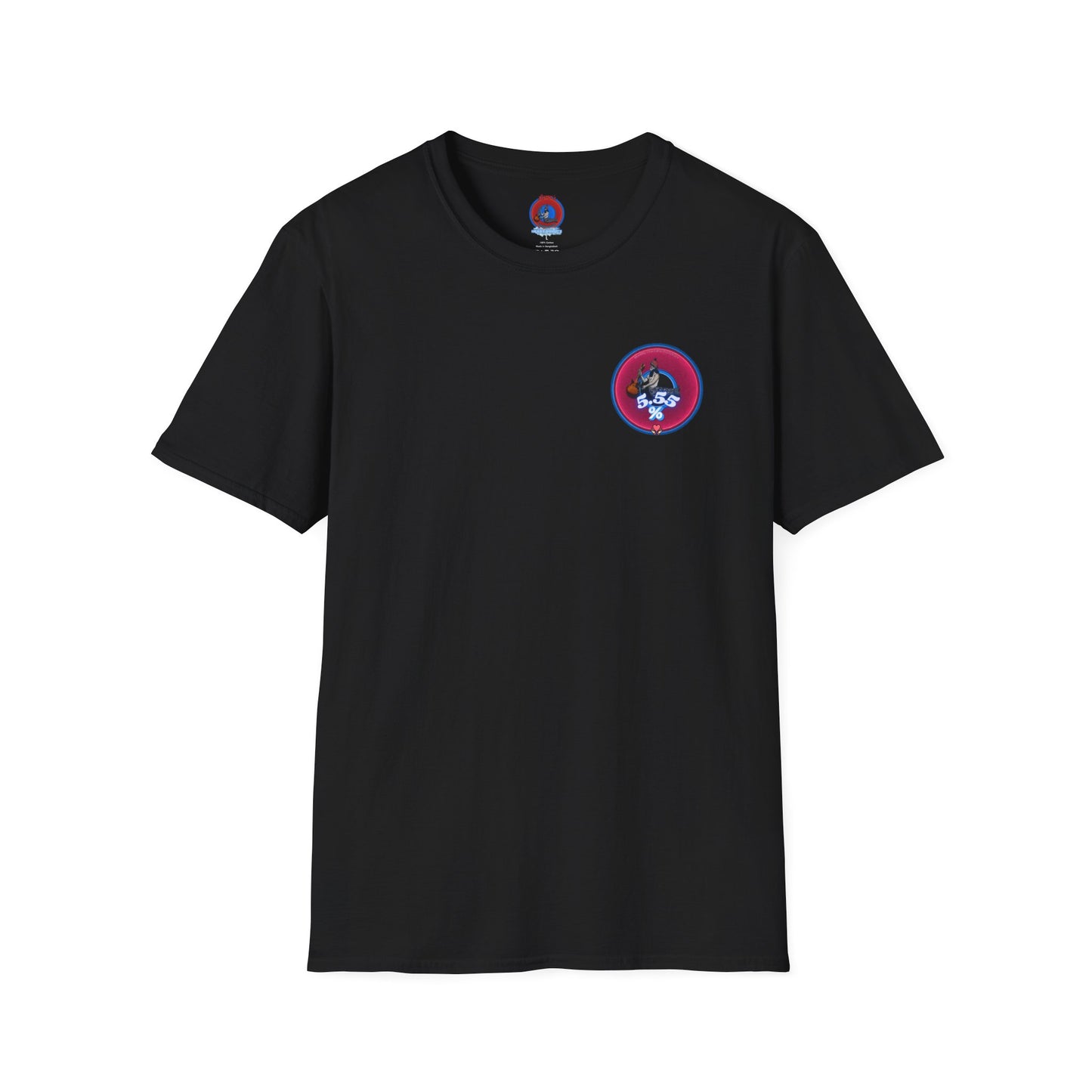 Classic Donut Tee - Unisex Soft-Style - "The 5.55% Donut" - vivid magenta donut - [*charitable print - 5.55% of profit to General Fund]