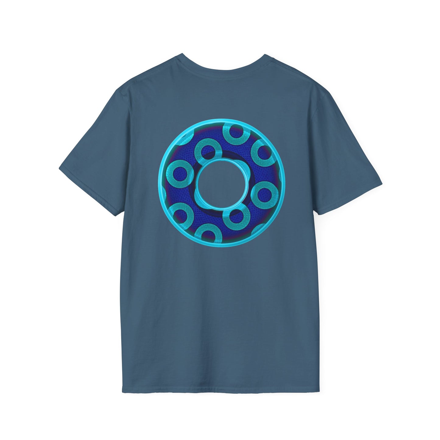 Plain Donuts/Unisex Soft-Style - "Plain Rustic Paradoxical Donuts" - aquamarine/dark blue donuts