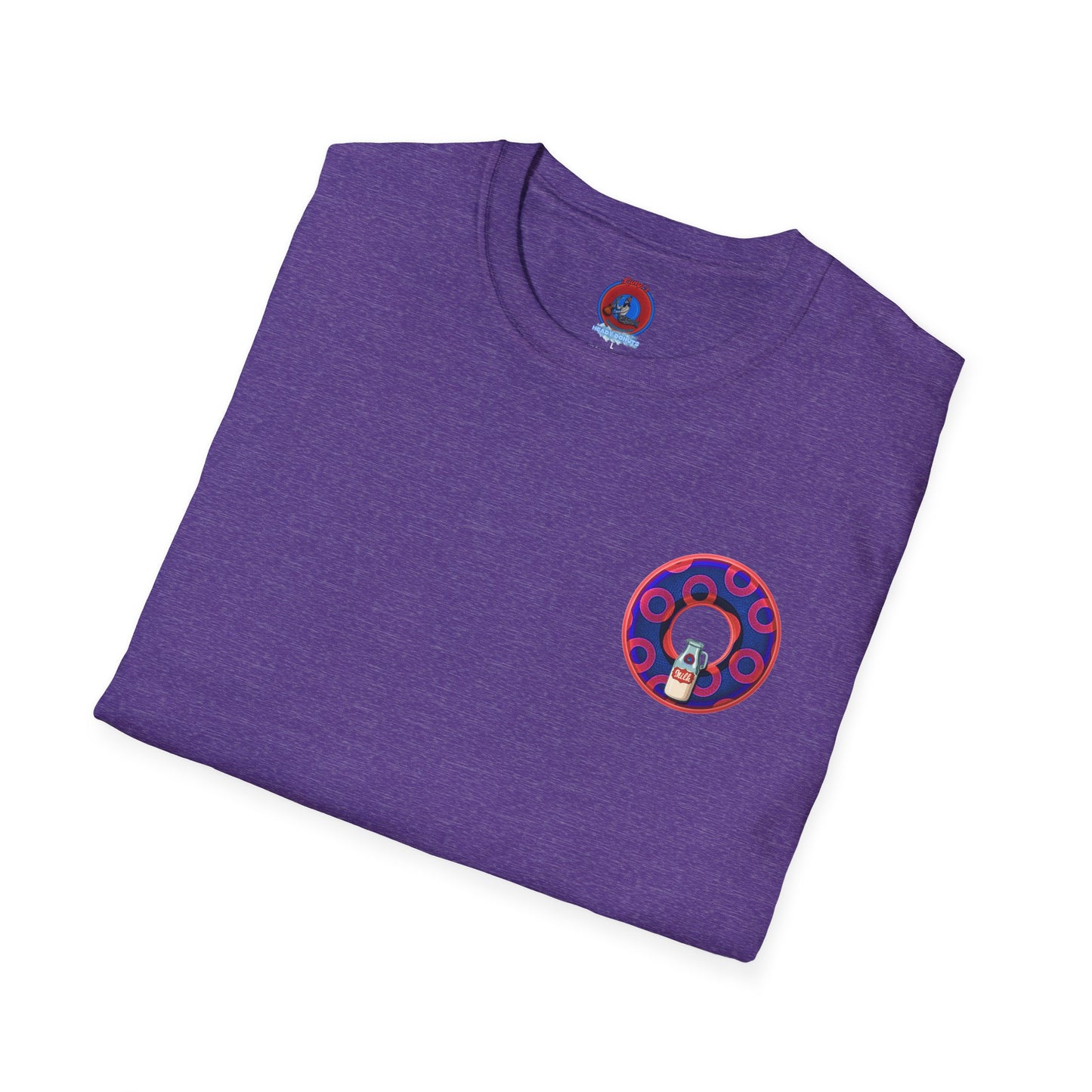 Classic Donut Tee - Unisex Soft-Style - "Wooked Cream - YEMSG Donut " - dark electric blue/red rustic paradox donut - variant 2