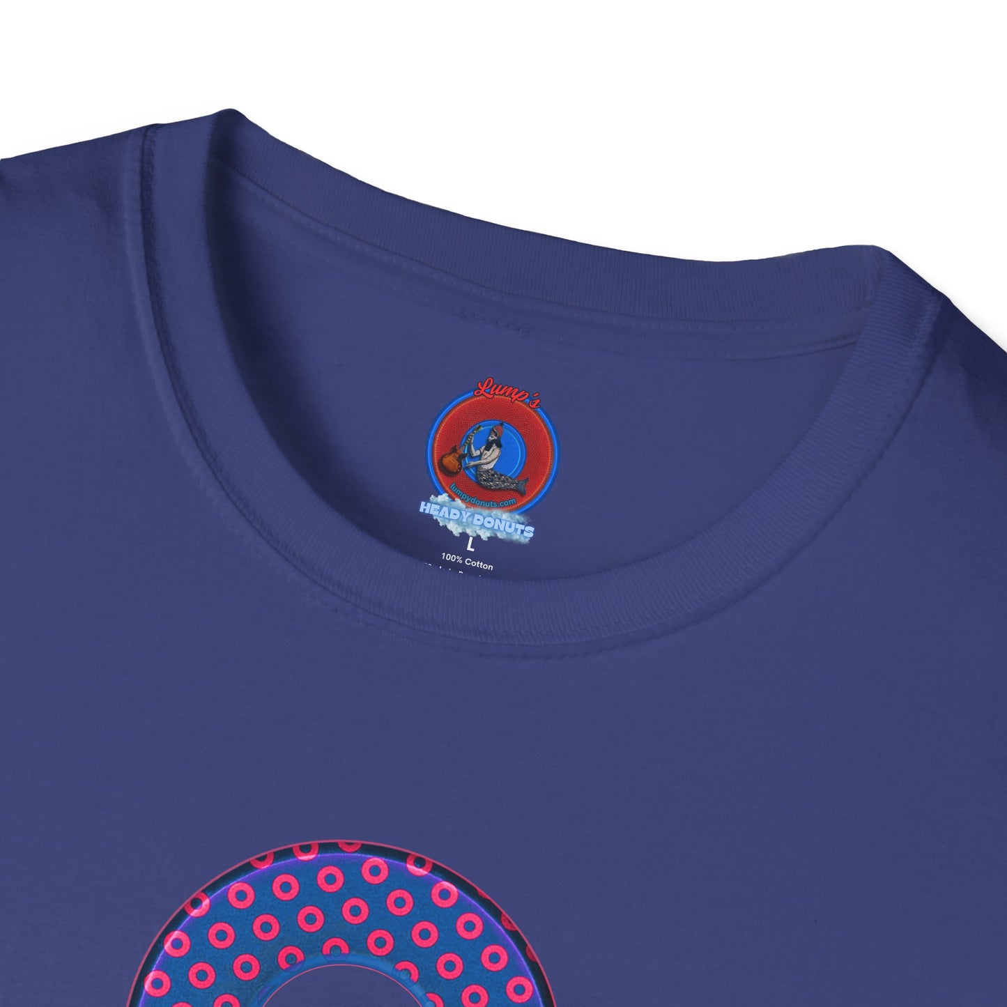 Plain Donuts/Unisex Soft-Style - "Plain Electric Paradoxical Donuts" - hot pink/navy blue donuts
