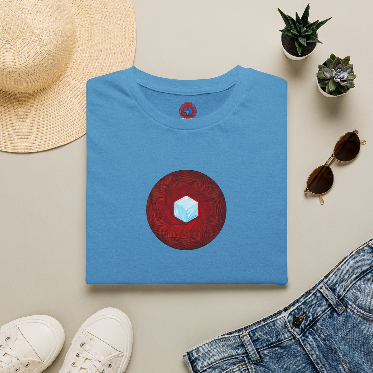 Classic Donut Tee - Unisex Soft-Style - "It's Ice... Cube's Donut" - variant 1 - red cubed donut