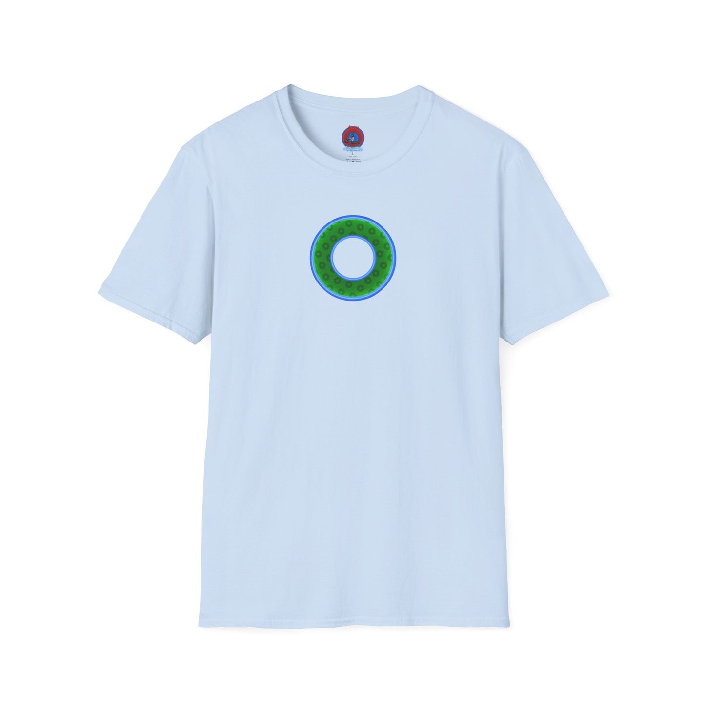 Plain Donuts/Unisex Soft-Style - "Plain Wide Mouthed Paradoxical Donuts" - green/light blue donuts