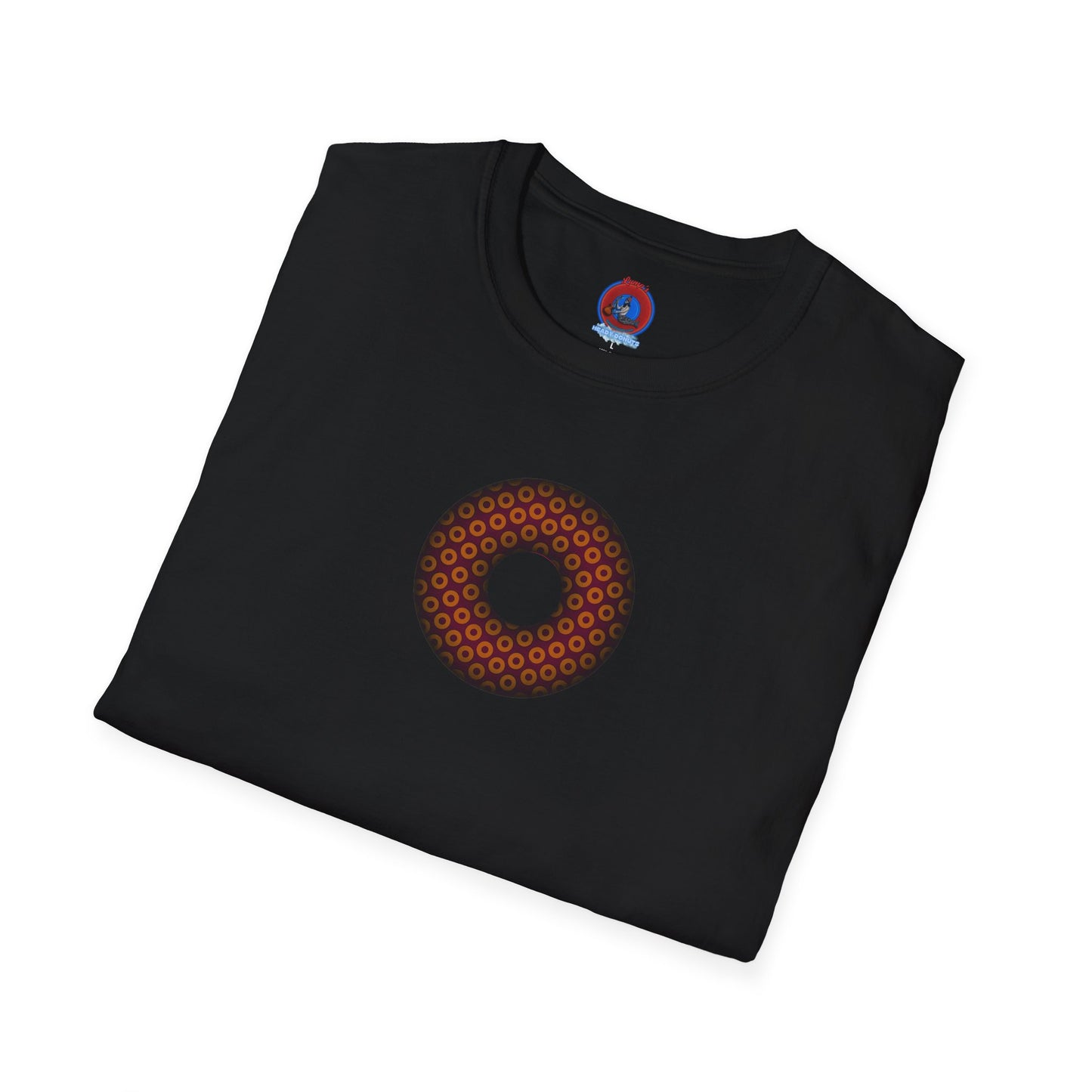 Plain Donuts/Unisex Soft-Style - "Plain Paradoxical Grided Donuts" - orange/burgundy donuts