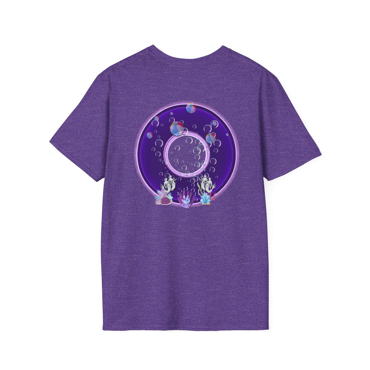 Classic Donut Tee - Unisex Soft-Style - "Sure That Sirens Made This Donut For Me" - vivid dark purple/light purple donut