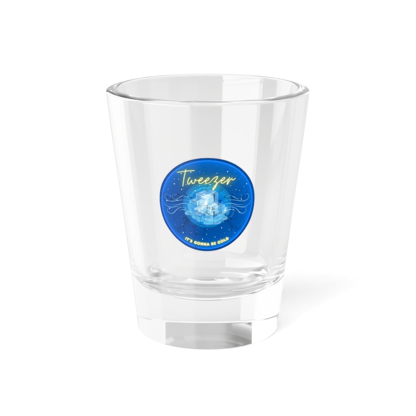 Bad Fishy Too - "Uncle Ebenezer's Shot Glass" - Shot Glass, 1.5oz - vivid blue donut