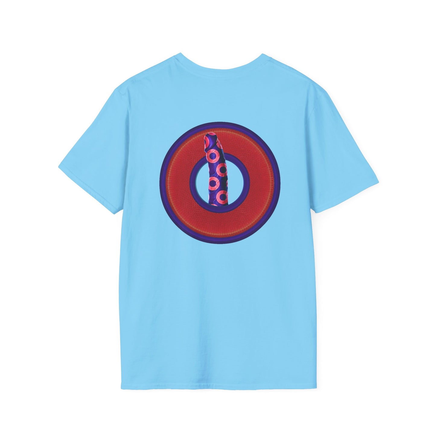 Classic Donut Tee - Unisex Soft-Style - "Sir Richard's Phamous Donut" - series 1.0  - variant 2 - red/blue paradox donut