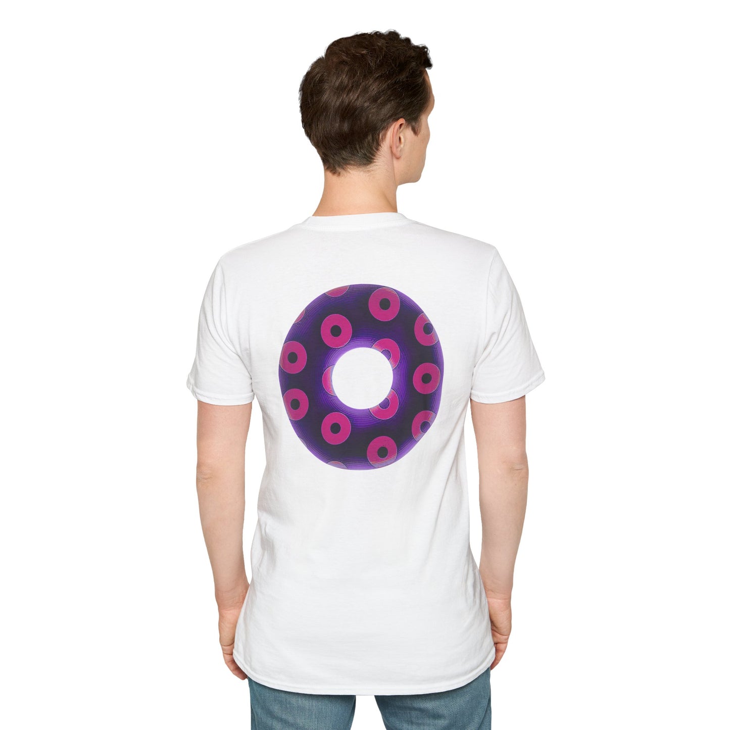 Plain Donuts/Unisex Soft-Style - "Plain Blimpy Paradoxical Donuts" - dark purple/bright magenta donuts
