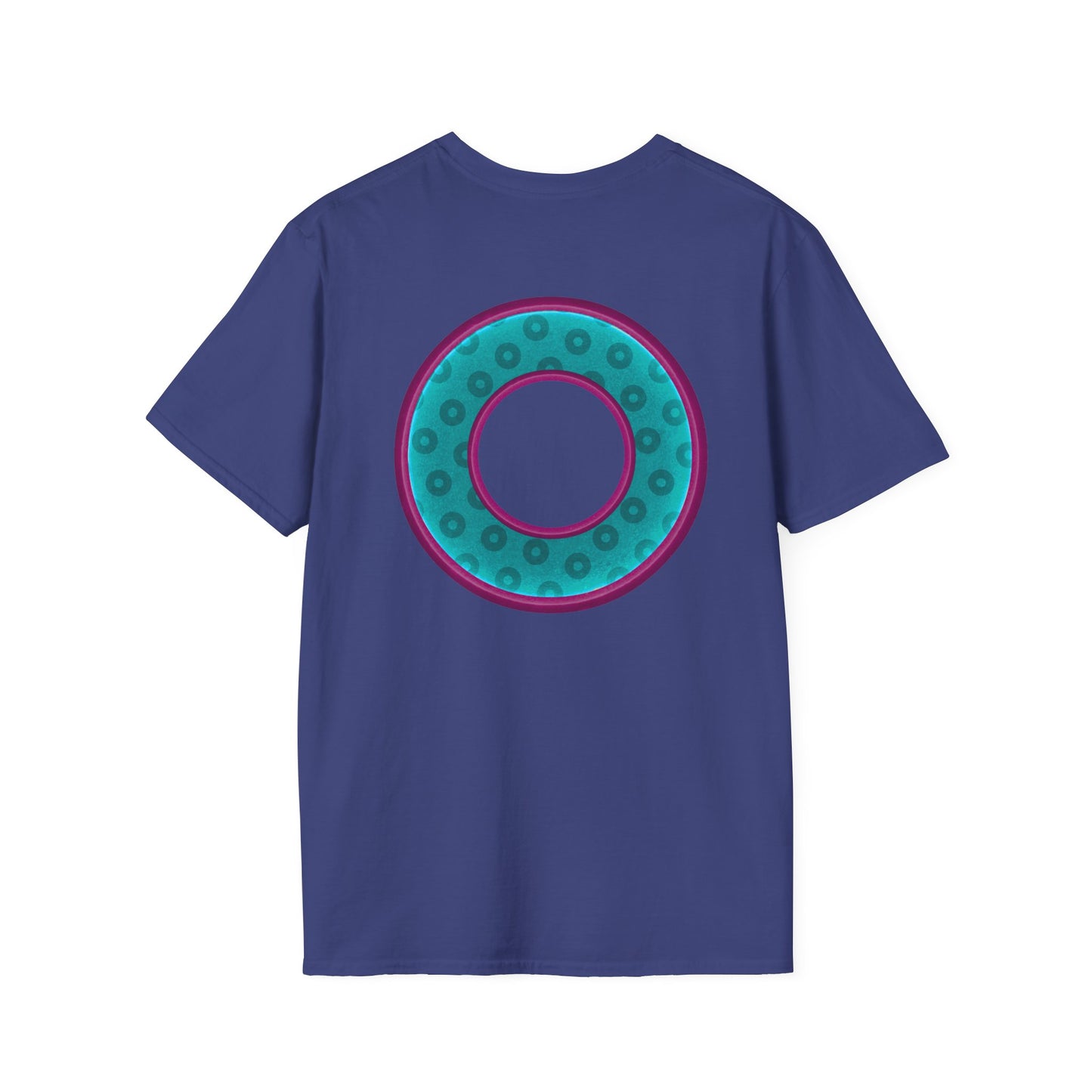 Plain Donuts/Unisex Soft-Style - "Plain Wide Mouthed Paradoxical Donuts" - teal/purple donuts