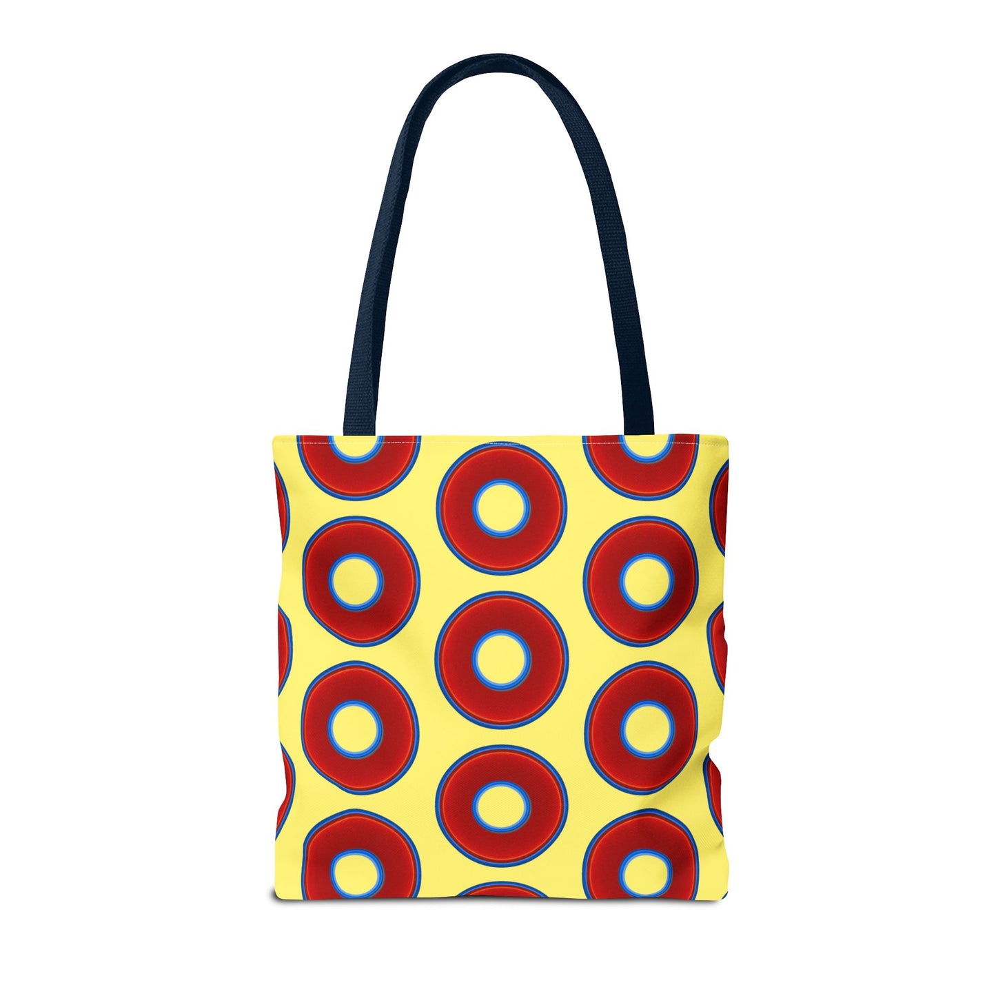 Lumpy Beach/Tote Bag - red vivid donuts w/yellow background