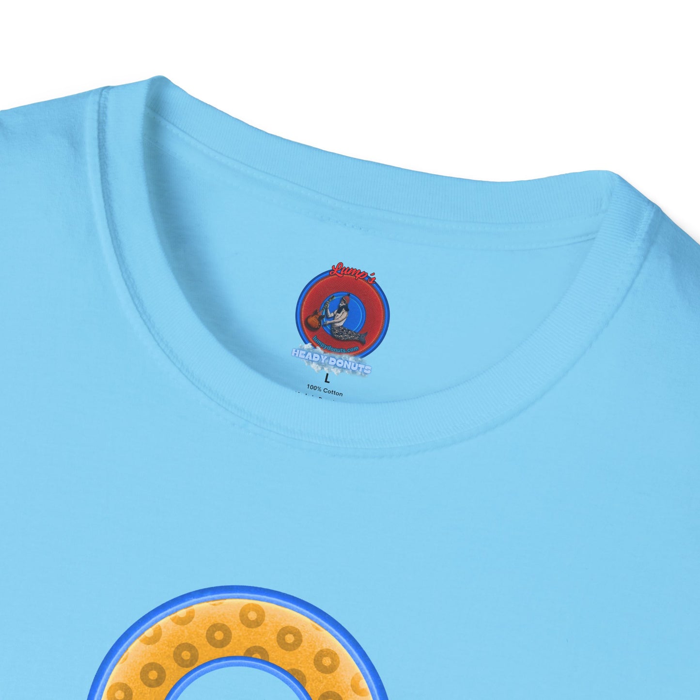 Plain Donuts/Unisex Soft-Style - "Plain Wide Mouthed Paradoxical Donuts" - yellow/light blue donuts