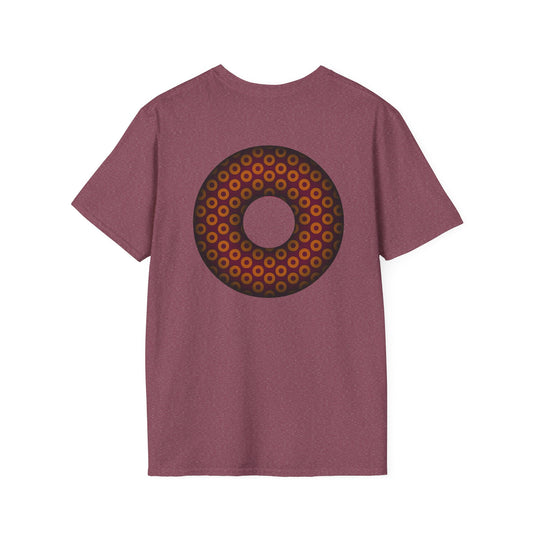 Plain Donuts/Unisex Soft-Style - "Plain Paradoxical Grided Donuts" - orange/burgundy donuts