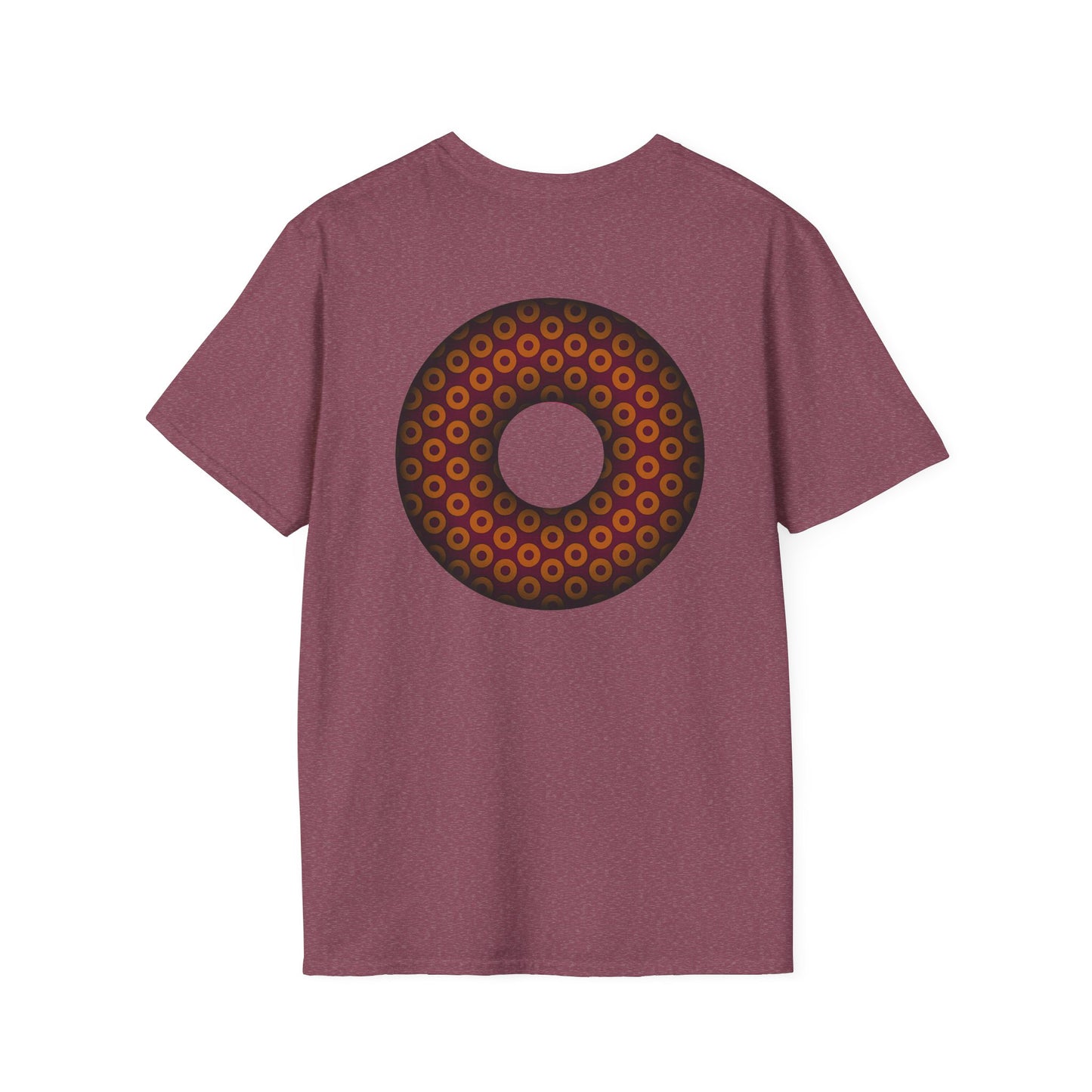 Plain Donuts/Unisex Soft-Style - "Plain Paradoxical Grided Donuts" - orange/burgundy donuts