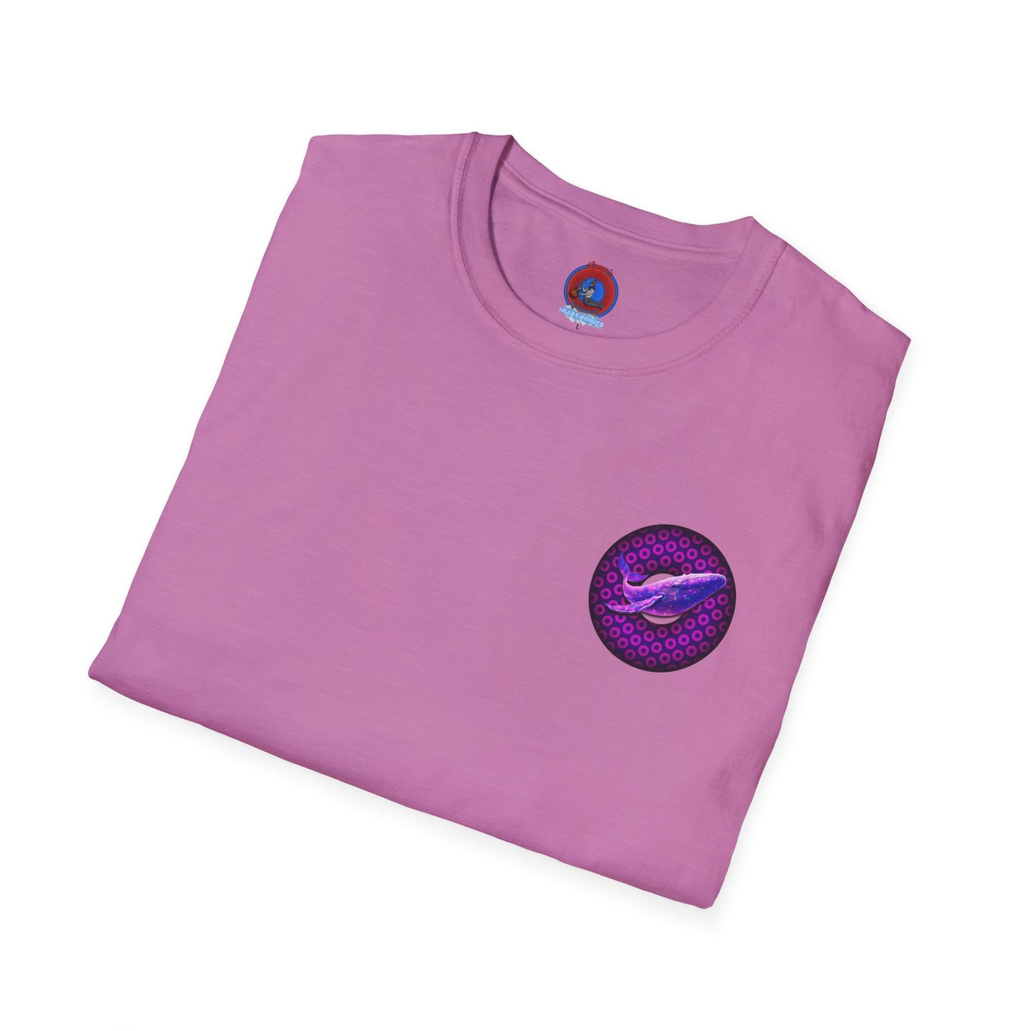 Classic Donut Tee - Unisex Soft-Style - "A Purple Humpback Whale of a Good Time" - variant 1 - purple paradoxical donut