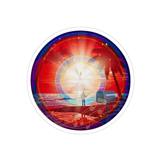 Donut Bumper/Outdoor Sticker - "The Velvet Cake Donut" - series 1.0 - red donut - [Die-Cut] 6"x 6"