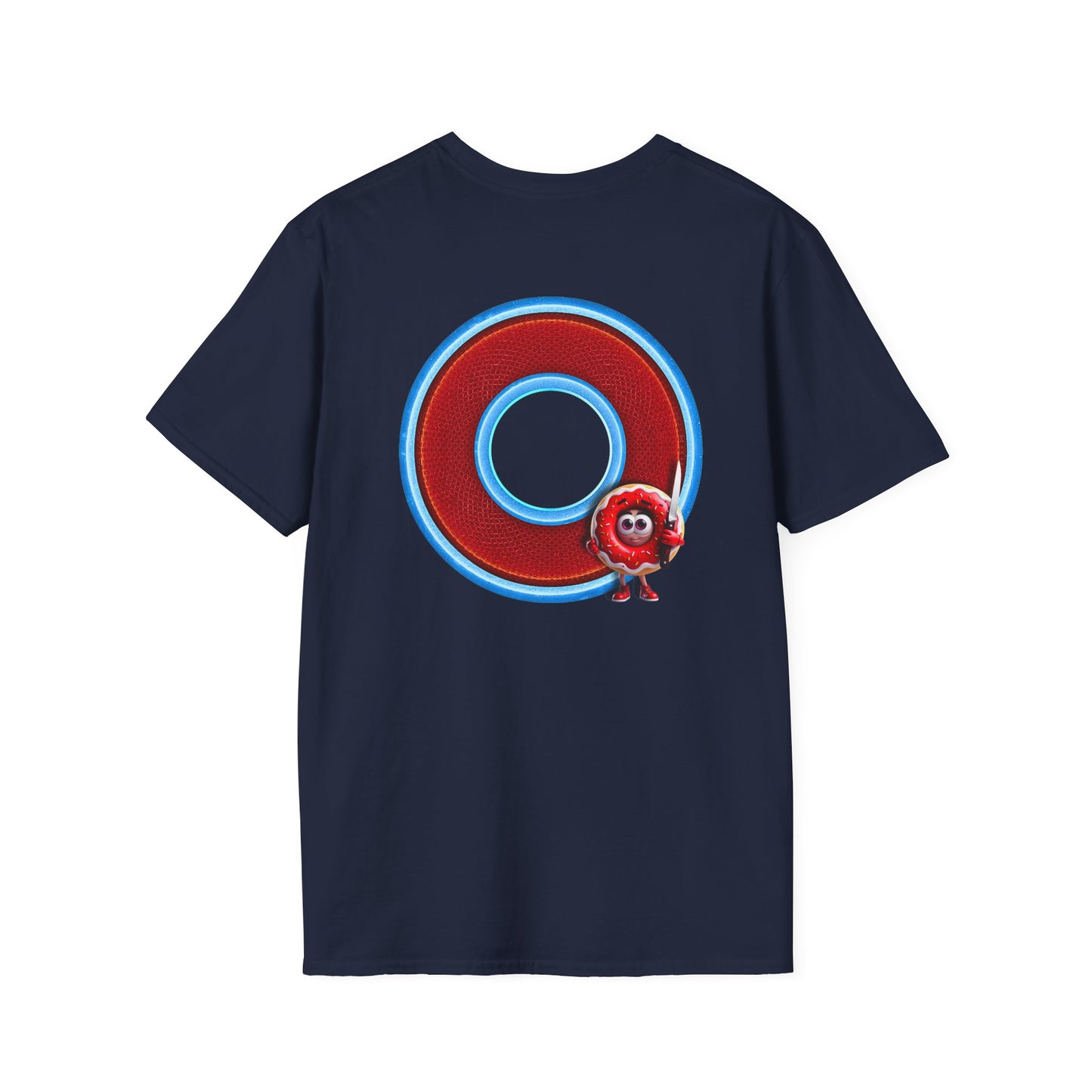 Classic Donut Tee - Unisex Soft-Style - "My Friend the Donut " - series 1.0  - variant 1 - red/blue donut