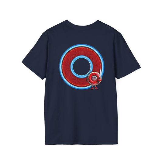 Classic Donut Tee - Unisex Soft-Style - "My Friend the Donut " - series 1.0  - variant 1 - red/blue donut