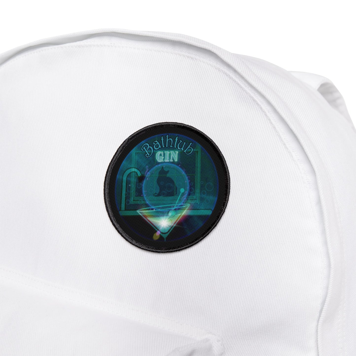 Iron-On Donut Patch - "Wendy's Preferred Donut Patch" - dark teal vivid donut