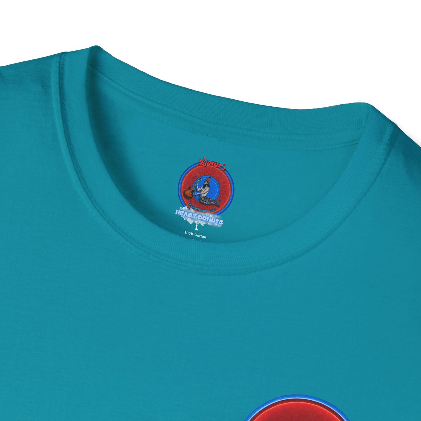 Classic Donut Tee - Unisex Soft-Style - "Rage Side Donut" - vivid red donut - variant 2