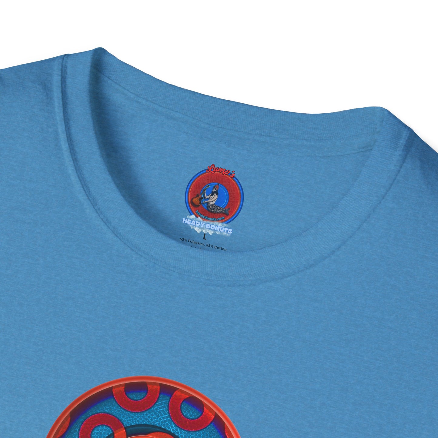 Classic Donut Tee - Unisex Soft-Style - "We All Scream It's ICE Cream" - blue/red rustic paradox donut