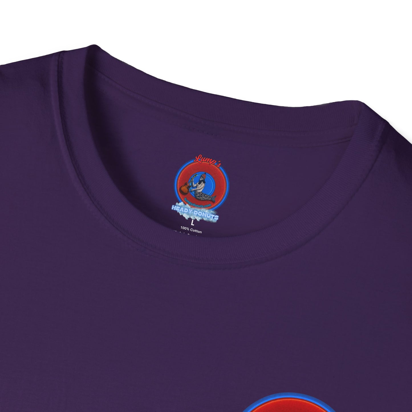 Classic Donut Tee - Unisex Soft-Style - "Soul Donut - We Keep on Rollin' Dough" - vivid red planetary donut - variant 2 [*charitable print - 50% of profit to The Nature Conservatory]