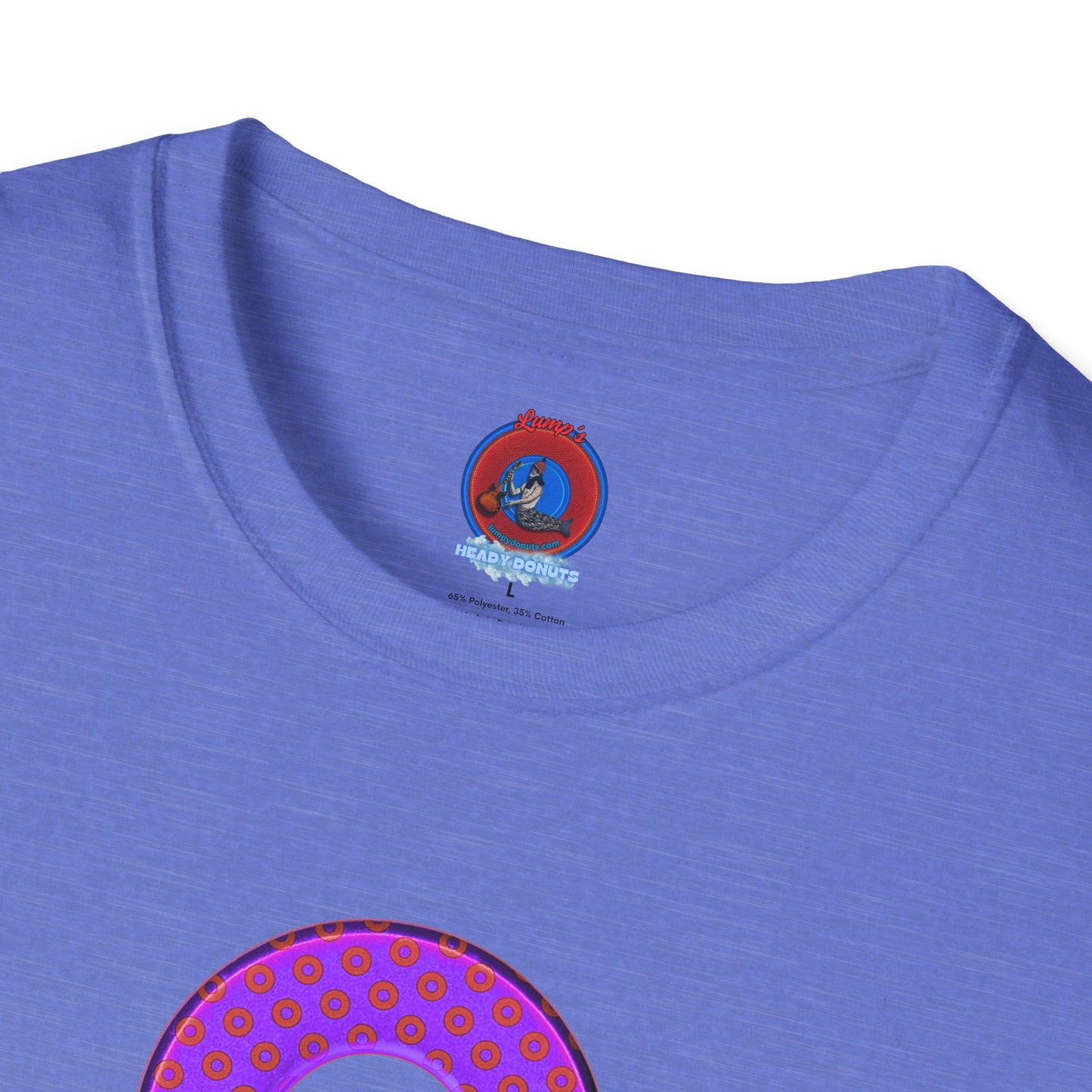 Plain Donuts/Unisex Soft-Style - "Plain Electric Paradoxical Donuts" - bright purple/red donuts