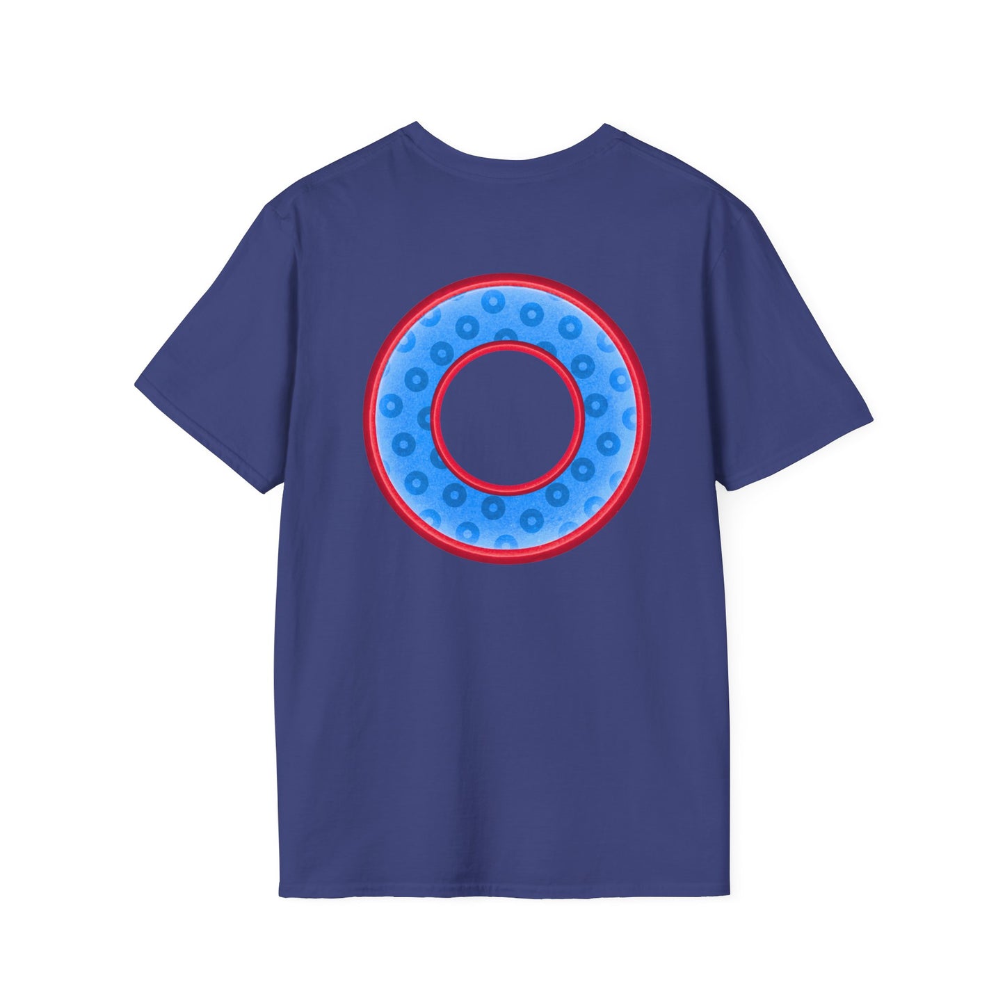 Plain Donuts/Unisex Soft-Style - "Plain Wide Mouthed Paradoxical Donuts" - light blue/red donuts