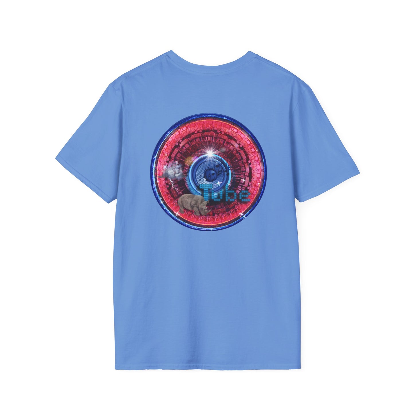 Classic Donut Tee - Unisex Soft-Style - "Rhinos Do Run From Thunder" - series 1.0  - variant 2 - red donut