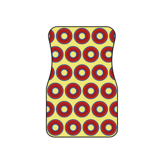 Contacted Car Mats - Set of 2/Front - vivid donut print w/yellow background