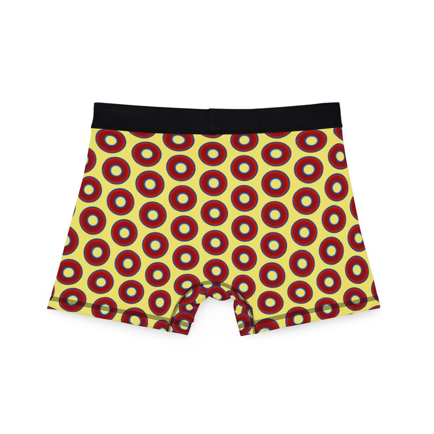 Men's Donut Boxers - red vivid donuts w/yellow background