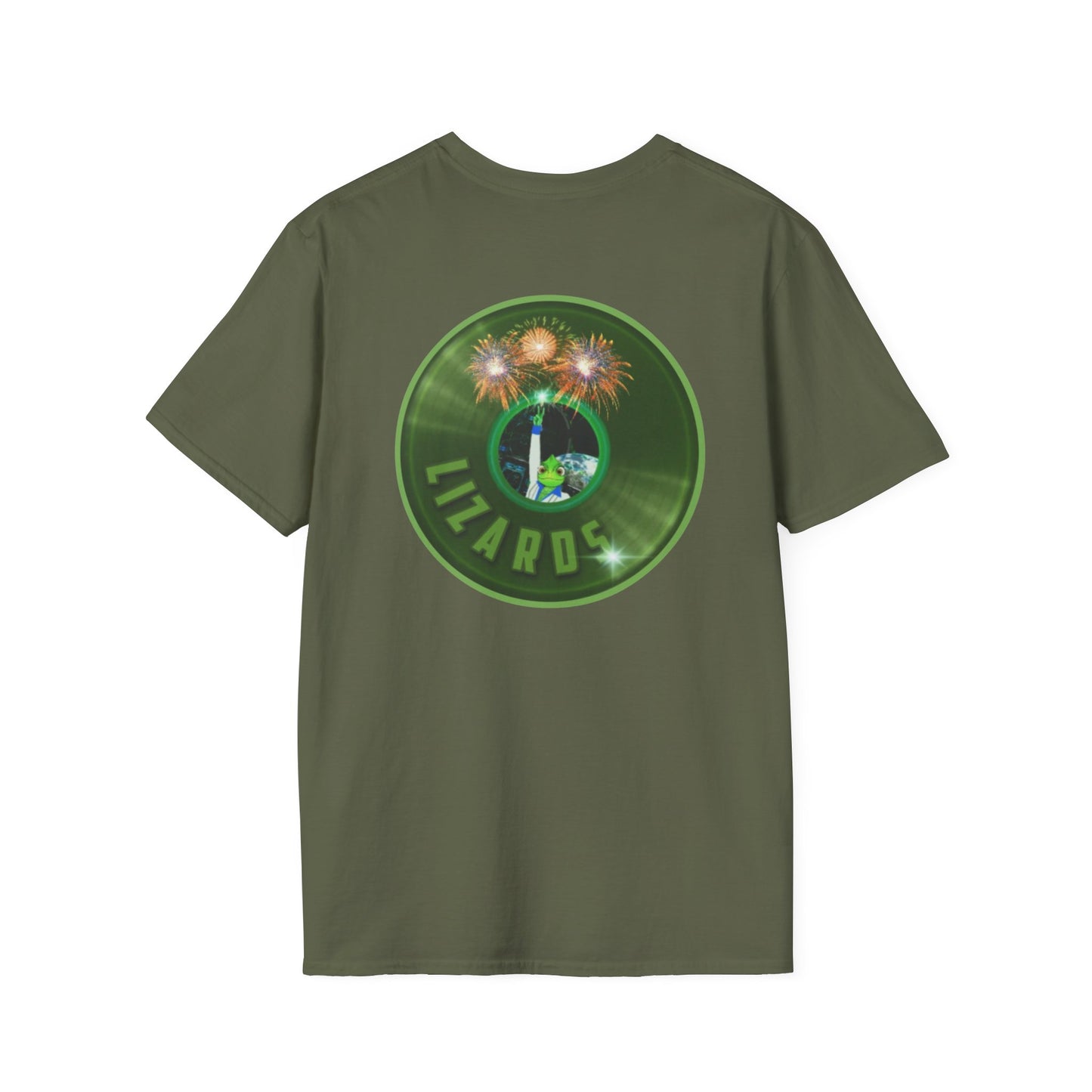 Classic Donut Tee - Unisex Soft-Style - "Rutherford's Staying Alive" - series 1.0 - variant 1 - green donut